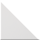 Light gray right-angled triangular tile with smooth surface and beveled edges.