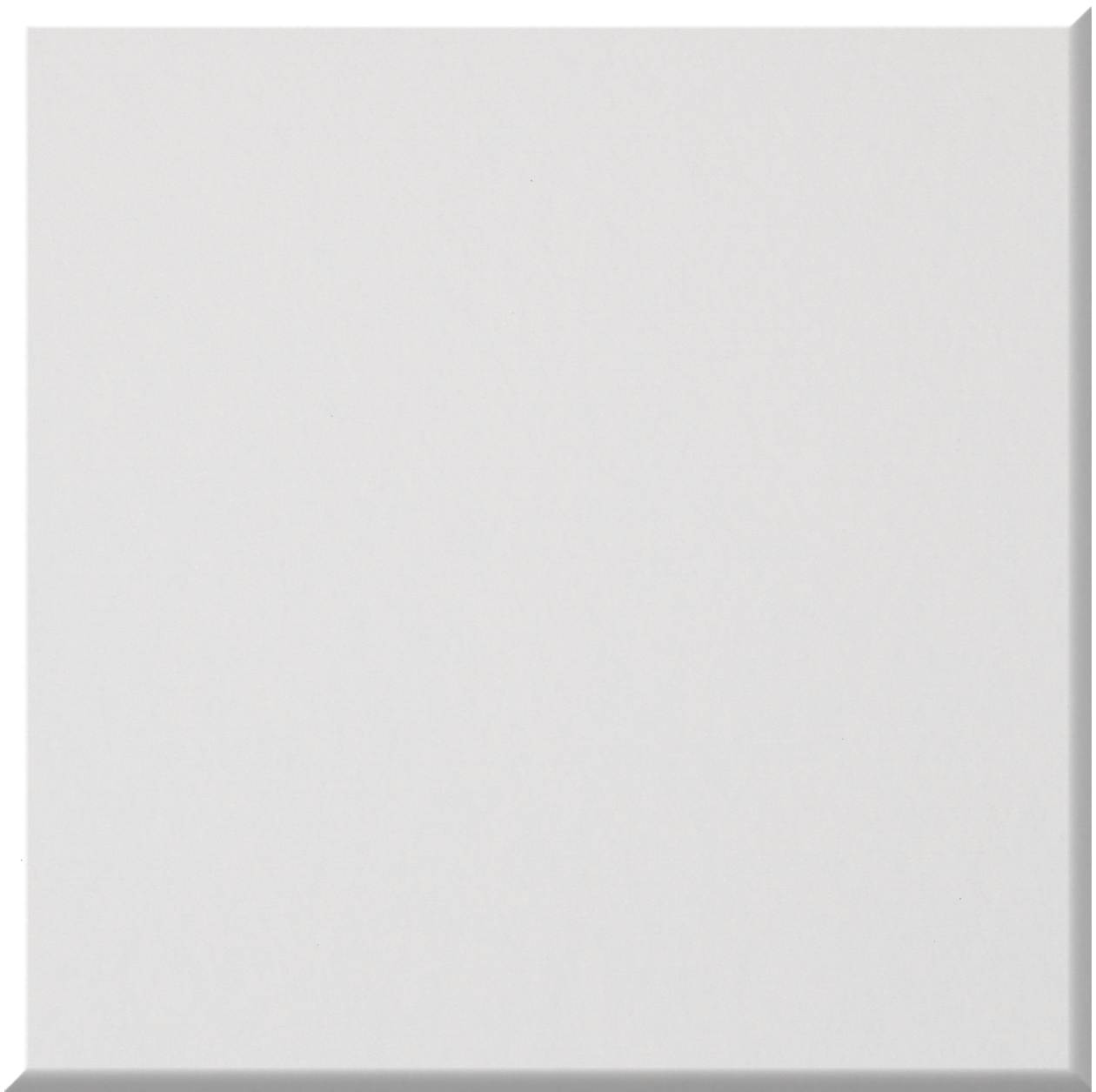 White square tile with beveled edges and matte finish.
