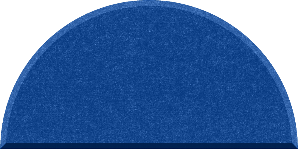 Small half circle felt tile in Admiral
