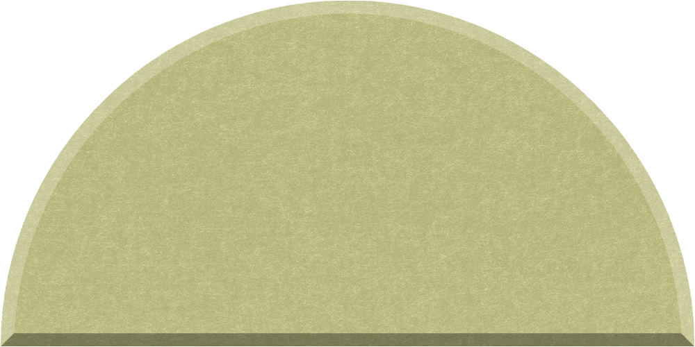 Small half circle felt tile in Aloe