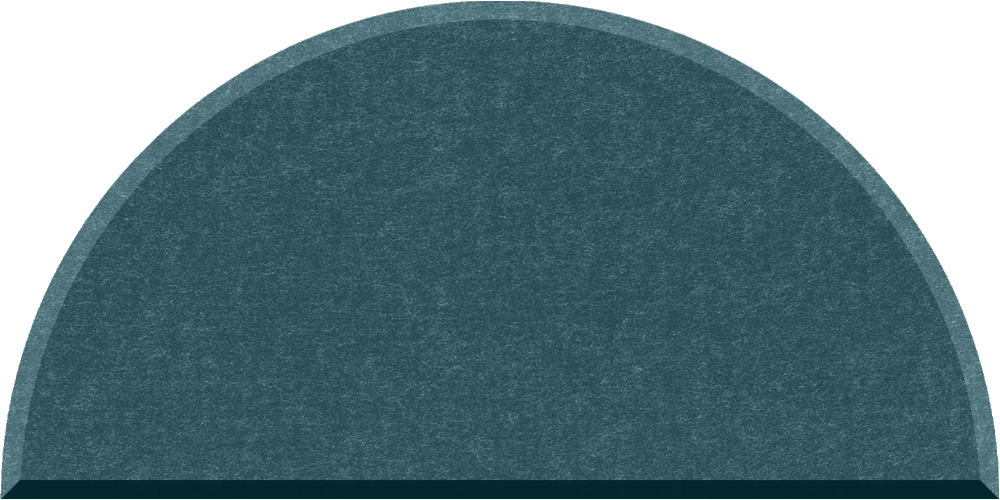 Small half circle felt tile in Atlantic