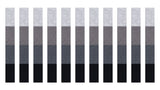 A Felt Right wall art design in shades of grey creating vertical columns in a grey ombre along a wall.