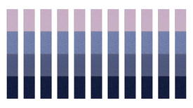 A Felt Right wall art design in vertical columns along a wall in shades of blue and purple
