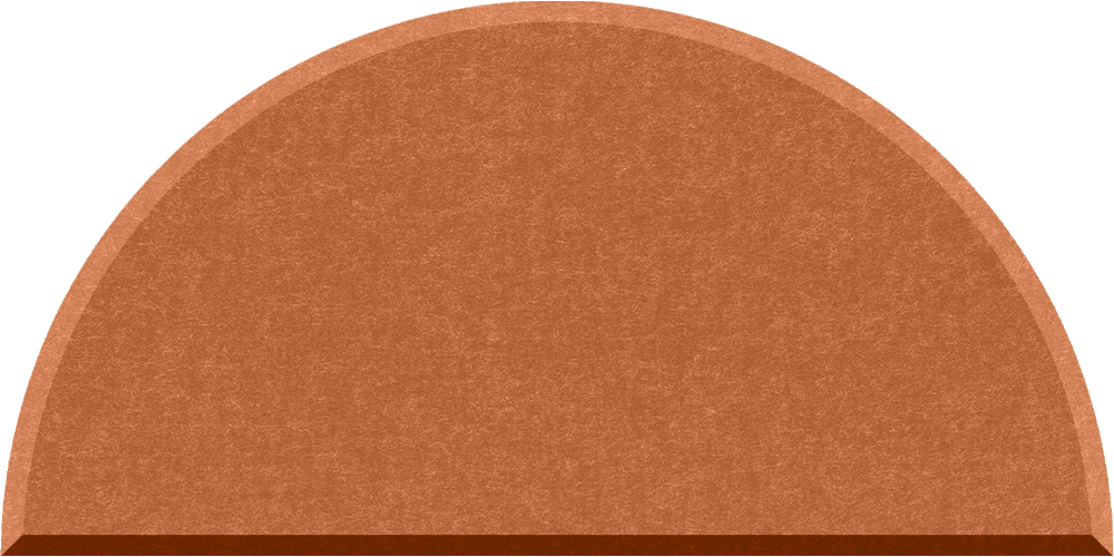 Small half circle felt tile in Cinnamon