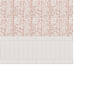 Wainscoting design with latte bamboo leaf pattern on upper section and vertical paneling on lower section.