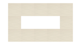 Beige textured background with wavy horizontal lines and blank white rectangular space in center.