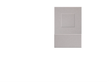 Gray folded mailer box with window cutout on top panel and large flap closure on bottom section.