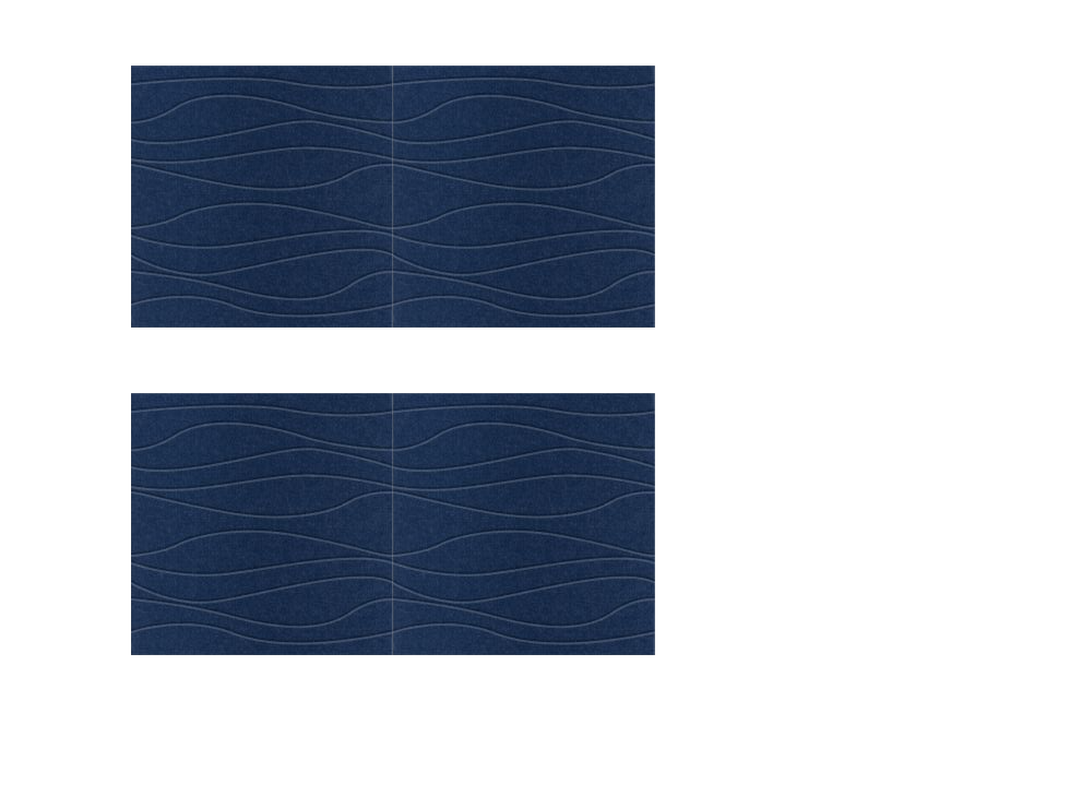 Dark blue fabric with repeating wavy line pattern in two rectangular panels.
