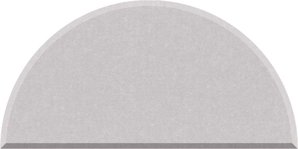 Small half circle felt tile in Fog