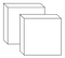 Two white cubic blocks shown in 3D perspective, one larger behind and one smaller in front.