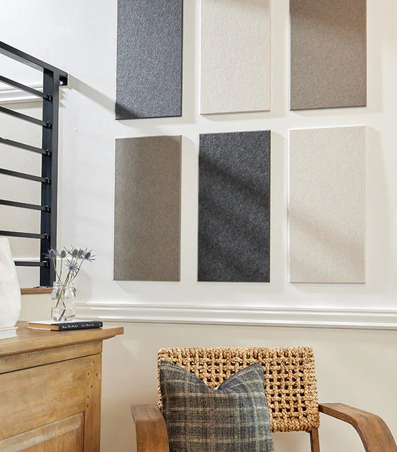 various acoustic felt tiles in various colors