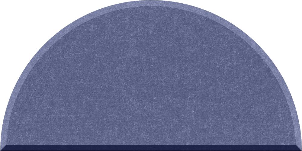 Small half circle felt tile in Indigo