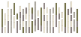 Abstract bar chart with vertical columns in olive green, gray, and cream colors arranged in varying heights.