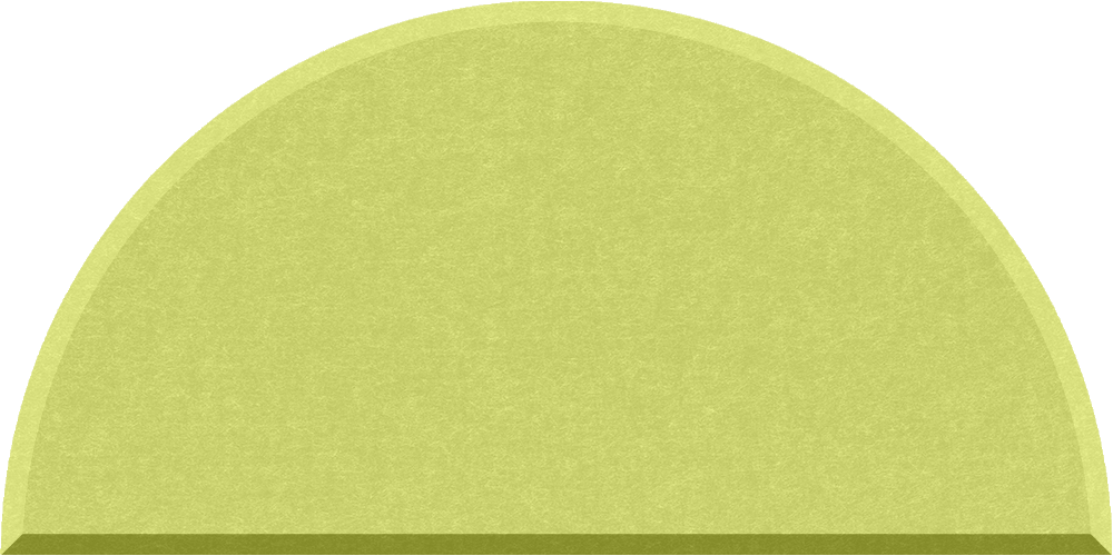 Small half circle felt tile in Kiwi