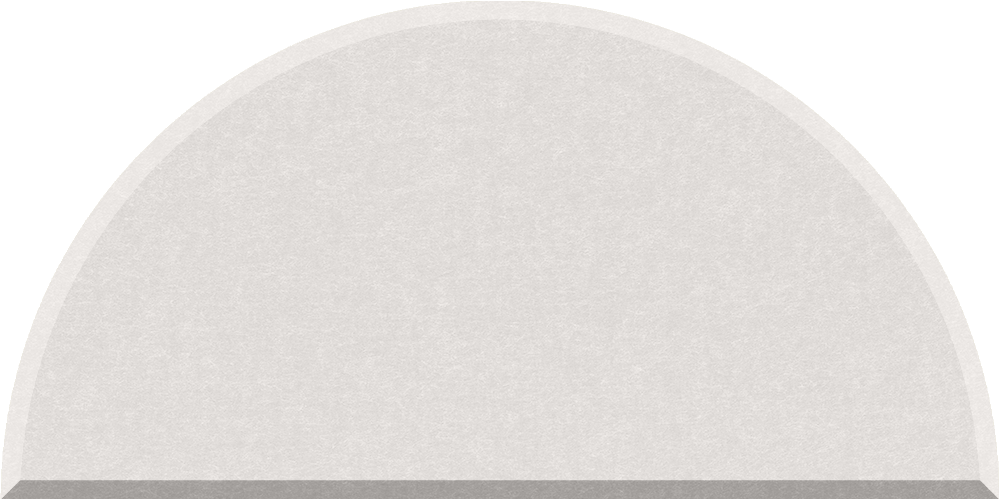 Small half circle felt tile in Latte

