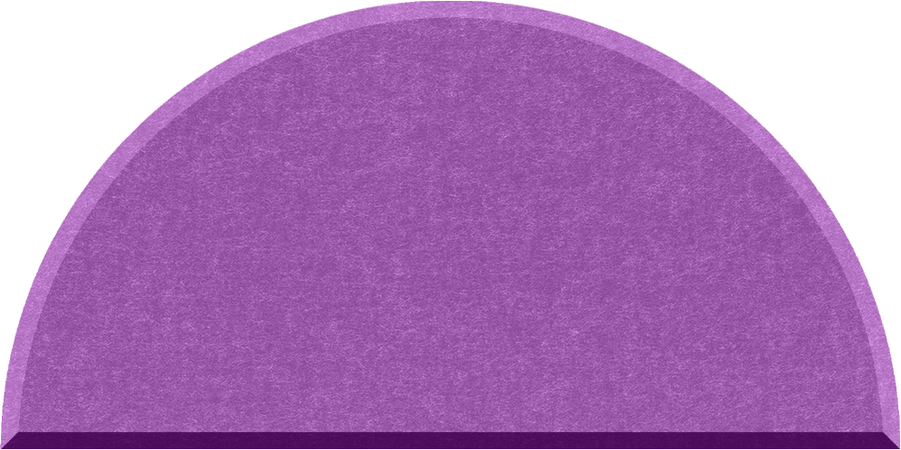 Small half circle felt tile in lavender