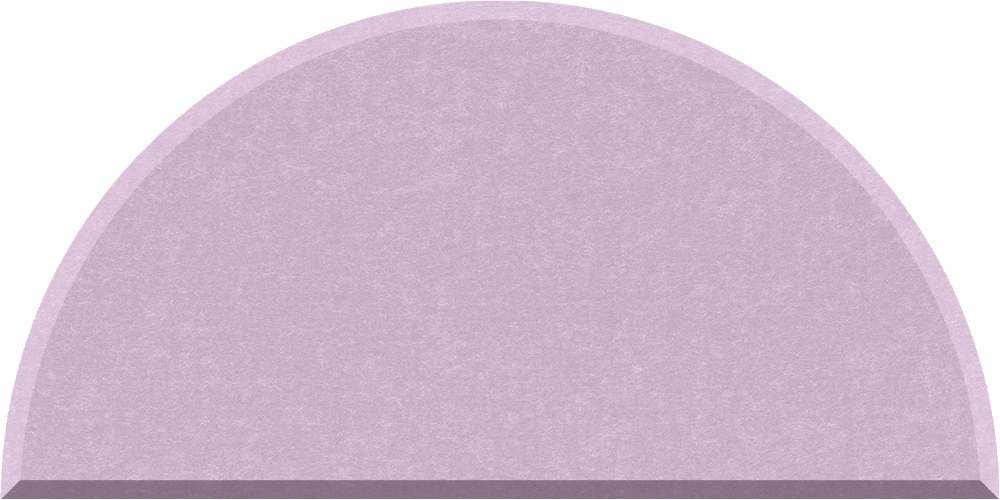 Small half circle felt tile in Liliac