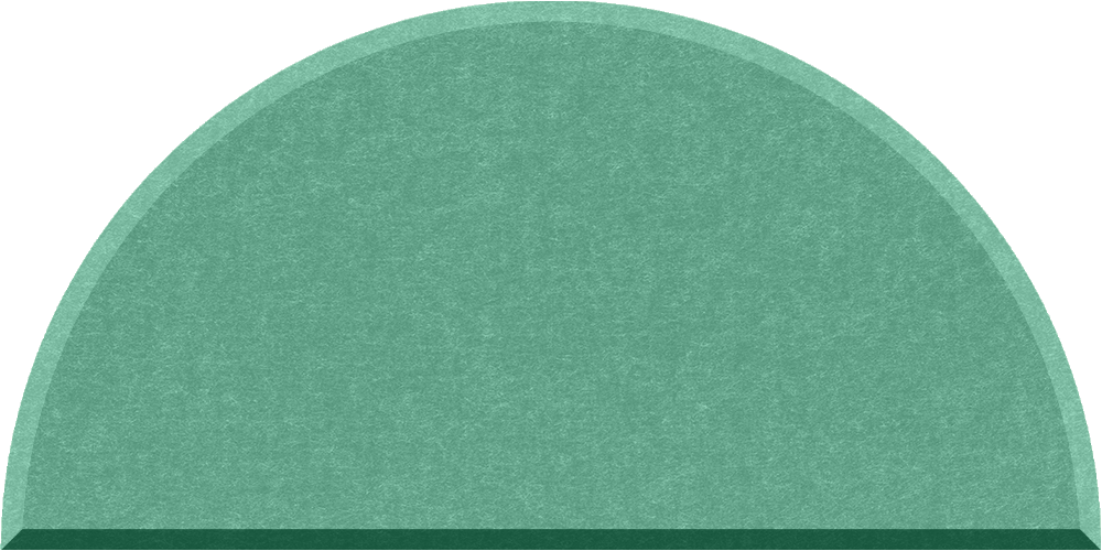 Small half circle felt tile in Mint