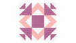 Felt Right Mothers Favorite quilt design wall in light pink and purple displayed in a bedroom or craft room