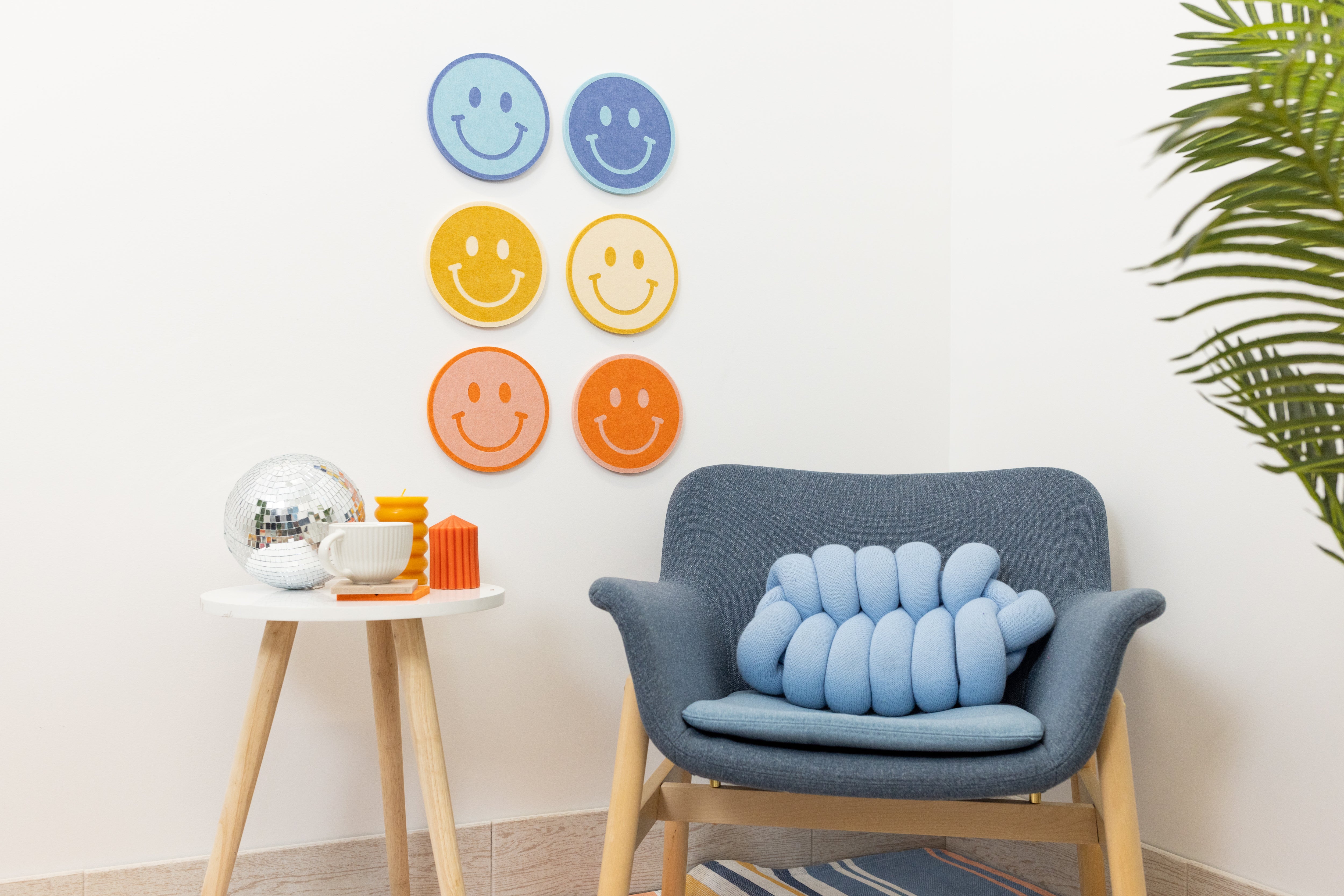 Smiley Face | Multicolor 6-Piece Pinnable Art | Felt Right
