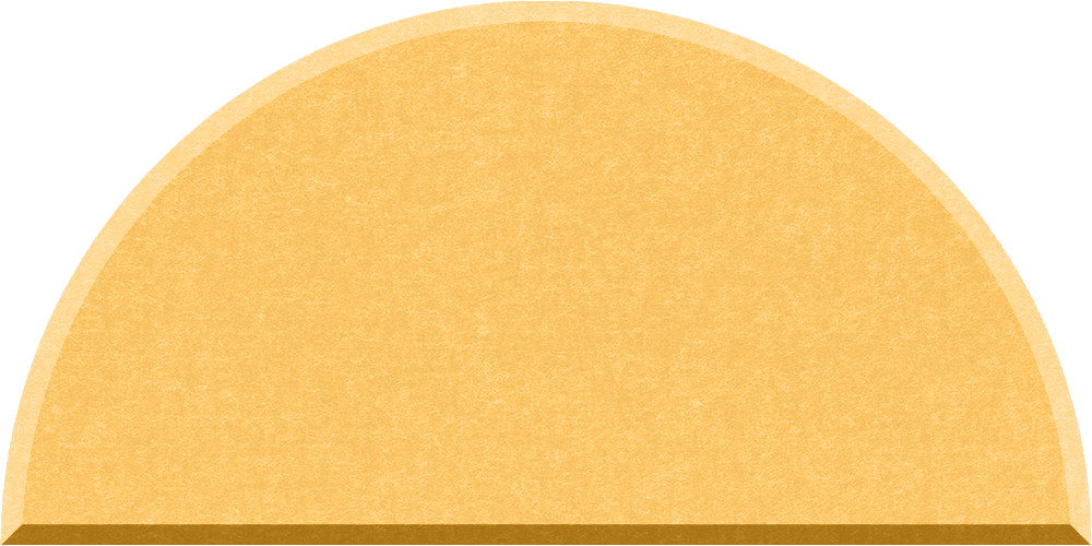 Small half circle felt tile in Mustard