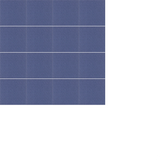 Indigo wall tiles with geometric grid pattern and white grout lines arranged in four horizontal rows.