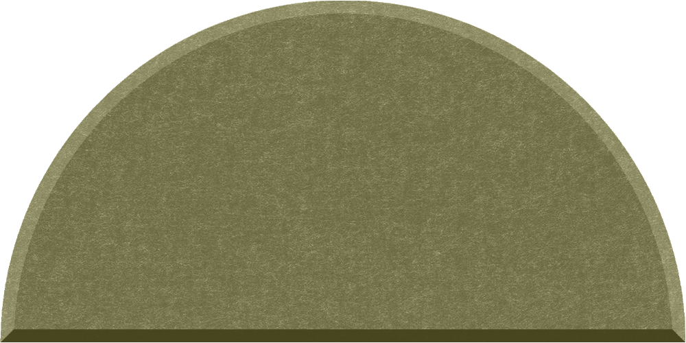 Small half circle felt tile in Olive
