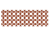 Brown and white geometric pattern with repeating diamond and triangle shapes.