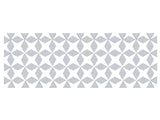 Gray and white geometric pattern with repeating diamond and triangle shapes arranged in rows.