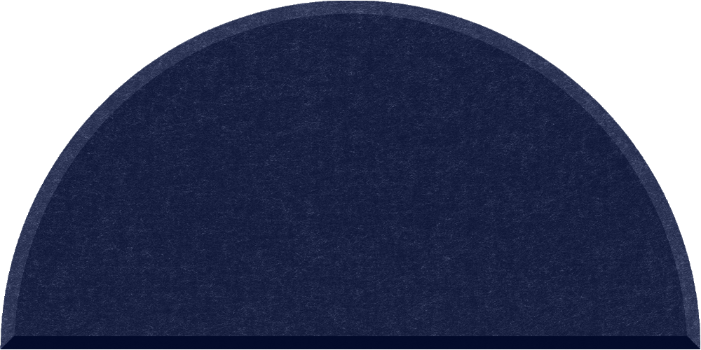 Small half circle felt tile in oxford