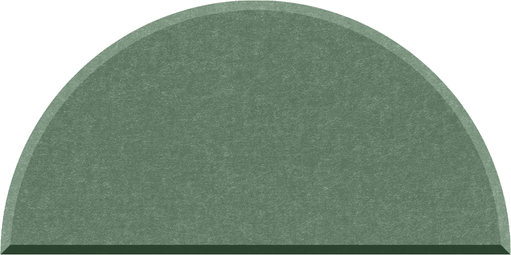 Small half circle felt tile in Palm