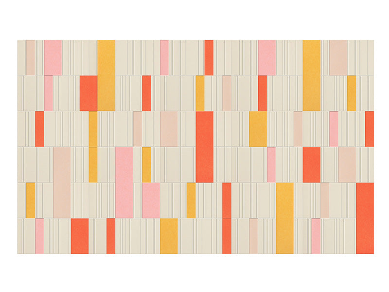 A Felt Right wall art design in shades of yellow, orange, pink, and cream.