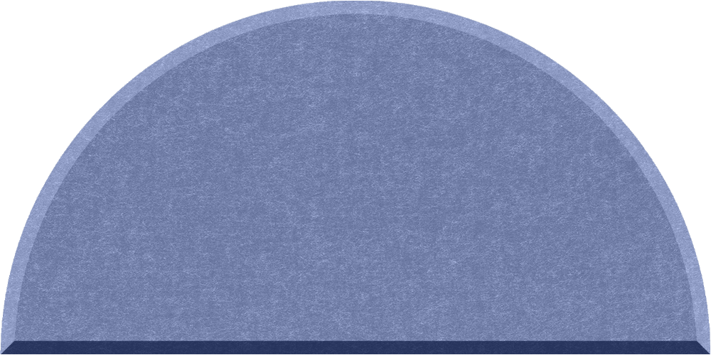 Small half circle felt tile in Periwinkle