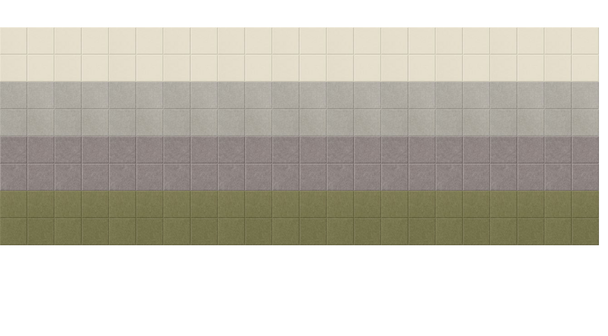 Horizontal striped fabric with color gradient transitioning from cream at top through gray to olive green at bottom.