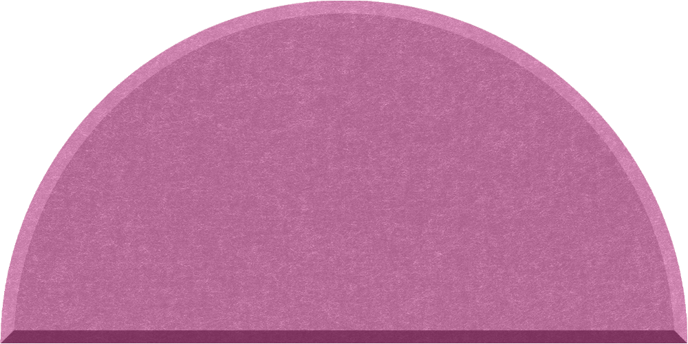 Small half circle felt tile in Plum