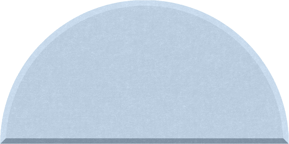 Small half circle felt tile in Powder Blue