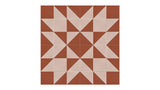 Felt Right Quilting Star quilt design wall in dark red and tan displayed in bedroom or craft room