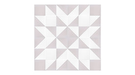 Felt Right Quilting Star quilt design wall in cream and white displayed in the bedroom or craft room