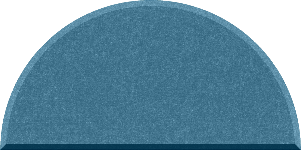 Small half circle felt tile in Slate Blue