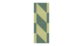 A Felt Right Wall design in a twist like pattern in shades of green.