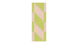A Felt Right wall art design in green and cream in a geometric twist-like shape.