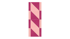 A Felt Right wall design in shade of pink going down in a twist pattern