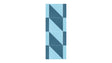 Felt Right wall art design in shades of blue making a twist like look
