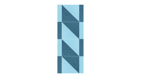 Felt Right wall art design in shades of blue making a twist like look