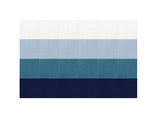 Horizontal color gradient swatch transitioning from white through light blue, teal, to dark navy blue in rectangular blocks.