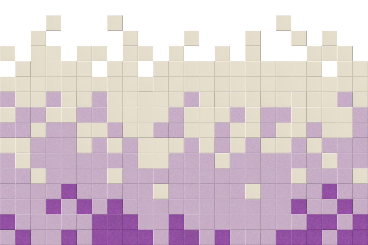 purple pixel Felt Right design made from sound-dampening acoustic felt panels