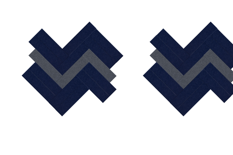 Herringbone Navy and Grey Design