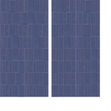 Navy blue fabric with geometric brick-like pattern and vertical striping throughout.