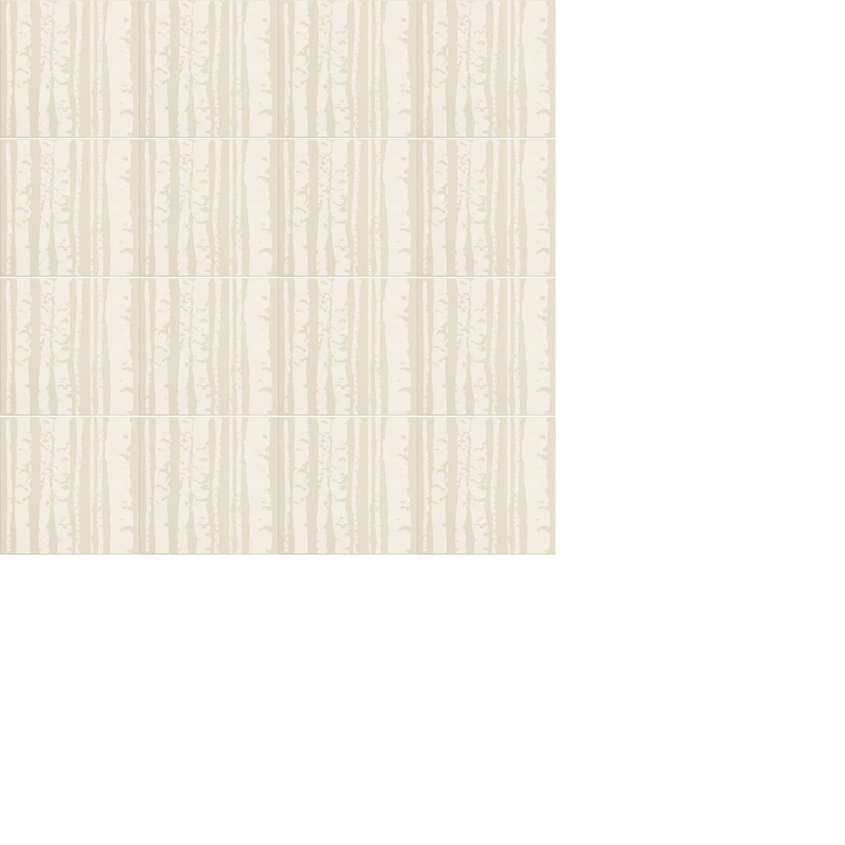 Ivory wall design with vertical aspen tree bark texture pattern in repeating panels.