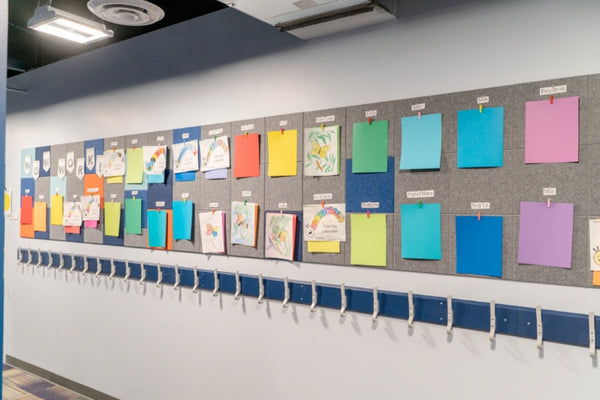 Felt Right wall panels used as a pinboard in a school